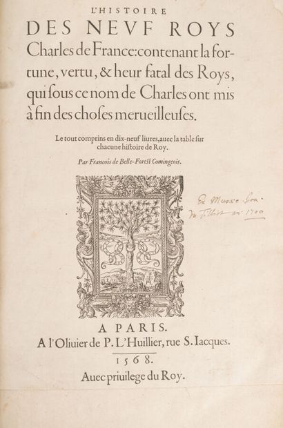 null BELLEFOREST. François de. 
L' Histoire des neuf Roys Charles de France
Paris....
