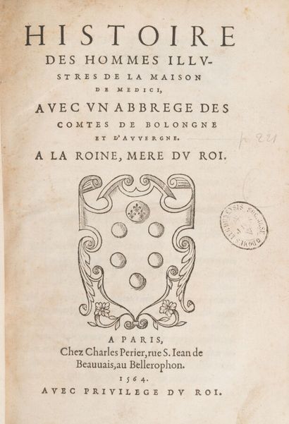 null [NESTOR. Jean]. 
History of the illustrious men of the House of Medici
Paris....