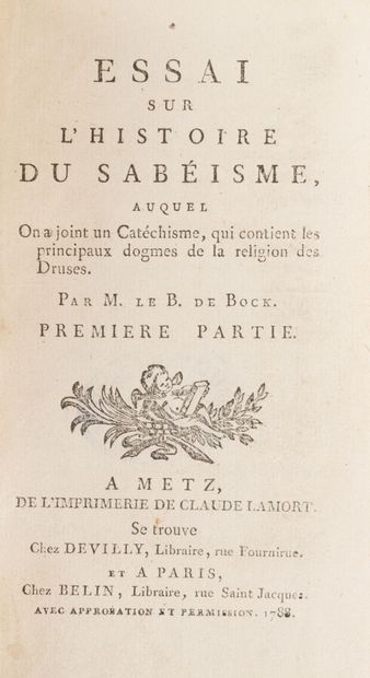 null BOCK. Jean-Nicolas-Etienne de. 
Miscellaneous works. Essai sur l'histoire du...