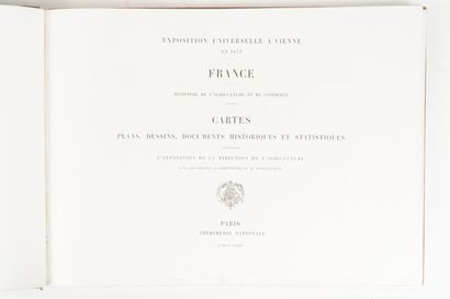null World's Fair, Vienna 1873. 
Paris, France. Imprimerie Nationale. 1873. 1 oblong...