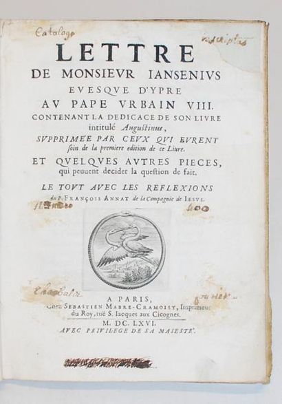 [JANSENIUS] Lettre de Monsieur Iansenius evesque d'Ypre au pape Urbain VIII contenant...