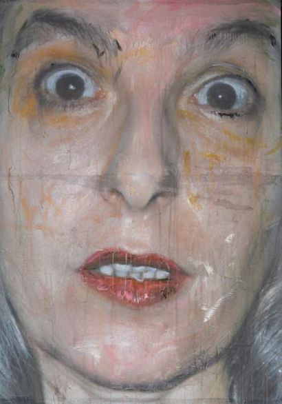 Philippe PASQUA (né en 1965) Portrait de femme, 1998
Technique mixte sur papier sur...