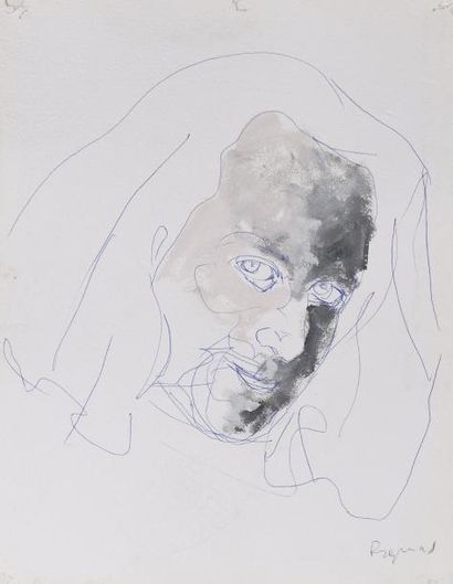 Philippe PASQUA (né en 1965) Portrait d'homme, 1998
Stylo et gouache sur papier signé...