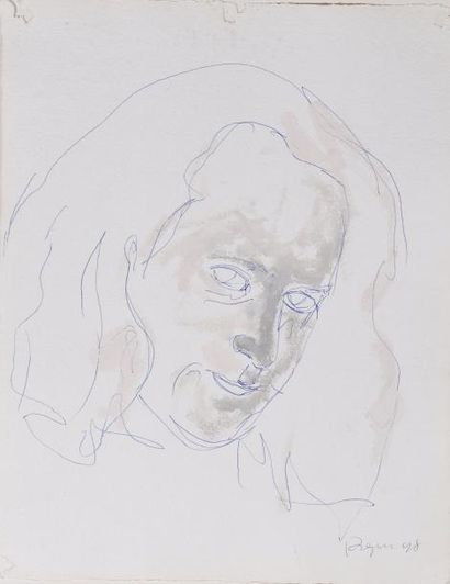 Philippe PASQUA (né en 1965) Portrait d'homme, 1998
Stylo et gouache sur papier signé...