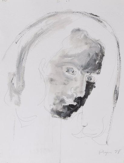 Philippe PASQUA (né en 1965) Portrait d'homme, 1998
Crayon et gouache sur papier...