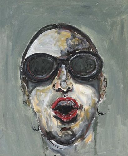 Philippe PASQUA (né en 1965) Femme à lunettes, 1997
Huile sur toile signée, datée...