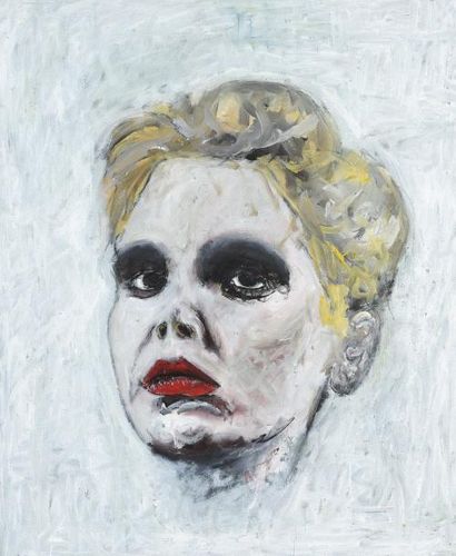 Philippe PASQUA (né en 1965) Femme blonde au rouge à lèvres, 1997
Huile sur toile...