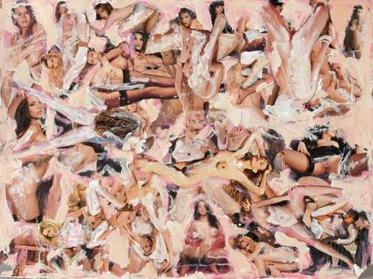 Philippe PASQUA (né en 1965) Nus féminins, 1998
Technique mixte, collage sur papier...