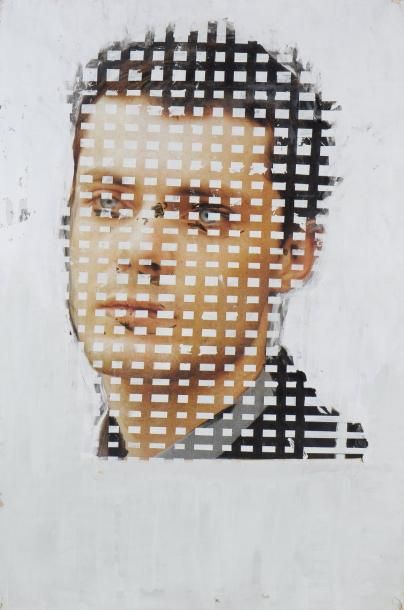 Philippe PASQUA (né en 1965) Portrait d'homme
Offset rehaussé de gouache sur papier...