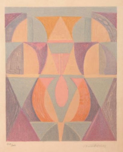 Serge Charchoune (1888-1975) Composition
Lithographie en couleurs, signée et numérotée...