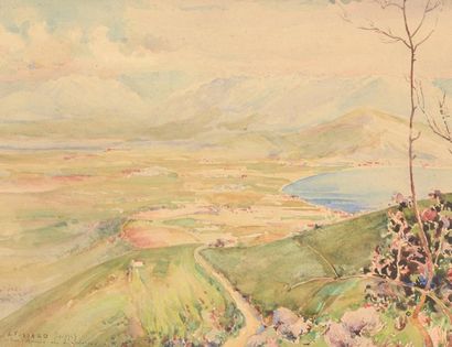 Albert FOSSARD (1867-1947) La baie d'Ajaccio, vue de Salario en Corse
Aquarelle sur...