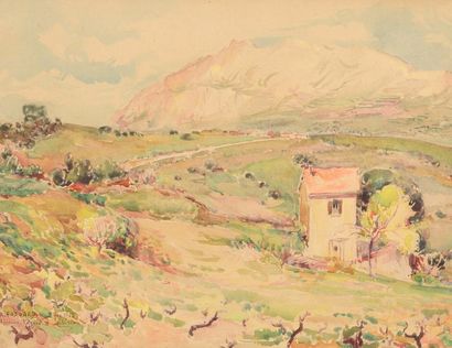 Albert FOSSARD (1867-1947) Vignes à Salario en Corse
Aquarelle sur papier signée...