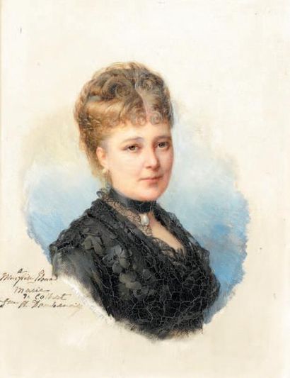 Louis Stanislas FAIVRE-DUFFER (1818-1897) Portrait de femme en buste, 1882
Panneau...