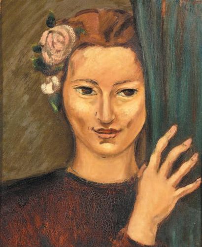 Chérie-Anne FARGUE (1900-?) (Cheriane) Portrait de femme
Huile sur panneau signée...