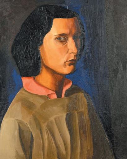 École du XXe siècle Portrait de femme au col rose
Huile sur toile.
75 x 61 cm
(Légers...