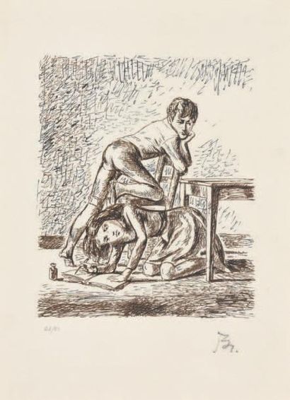 BALTHUS (1908-2001) Hauts de Hurlevents d'E. Brontë, Illustration, 1981 (jeune garçon...