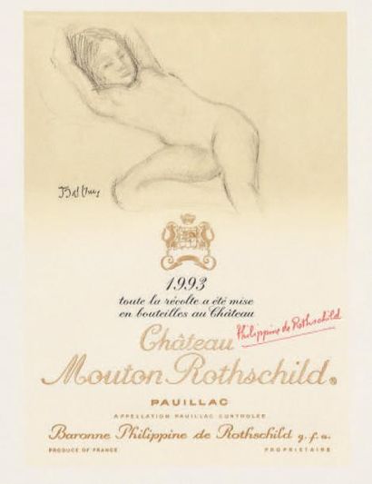 BALTHUS (1908-2001) Château Mouton Rothschild, plaquette publicitaire, 1993
Offset....