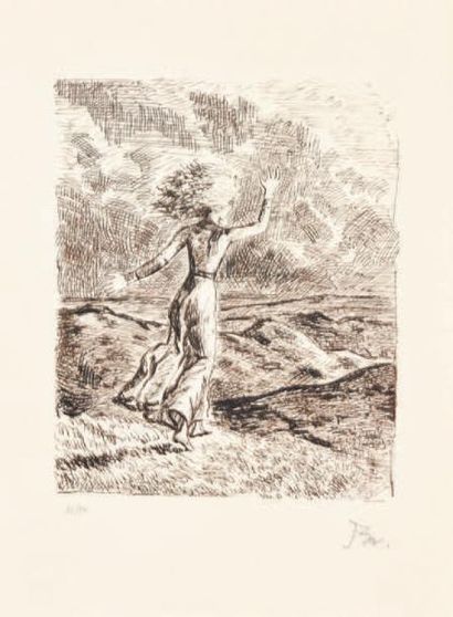 BALTHUS (1908-2001) Hauts de Hurlevents d'E. Brontë, Illustration, 1981 (fillette...