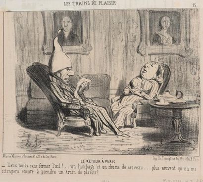 D'après Honoré DAUMIER (1808-1879) Les trains de plaisir
Ensemble de 13 lithographies...
