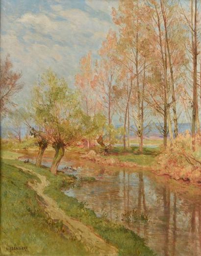 Emile ISEMBART (1846-1921) Bord de rivière
Huile sur toile, signée en bas à gauche.
Indication...