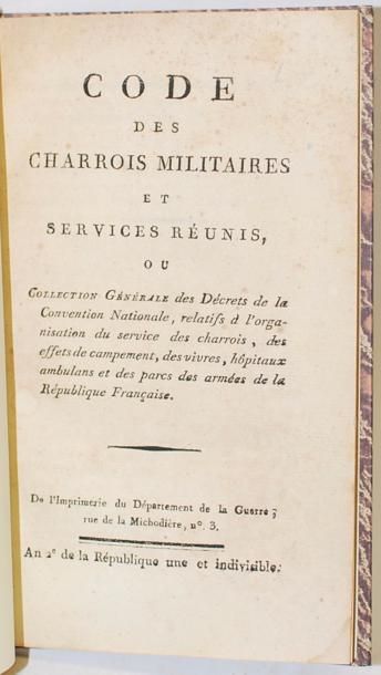 null [CHARROIS] - Code des charrois militaires et services réunis, ou Collection...
