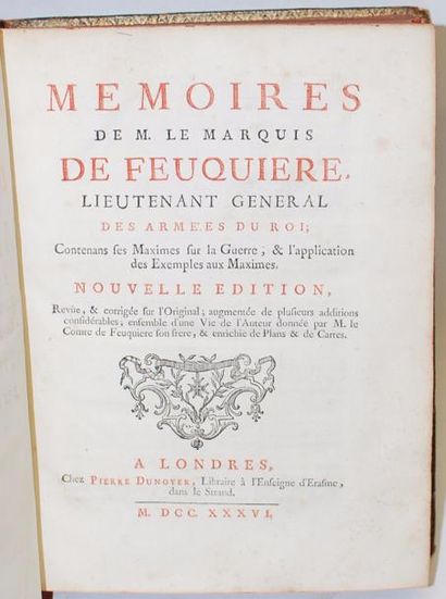 FEUQUIERES (Antoine de Pas de) Mémoires de M. le Marquis de Feuquière, lieutenant-général...