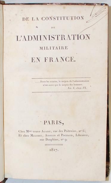 null [BALLIET]. De la Constitution de l'administration militaire en France. Paris,...