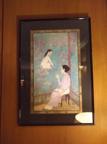null Reproduction d’après MAI THU « Deux femmes dans un palais ».

35 x 26 cm.

