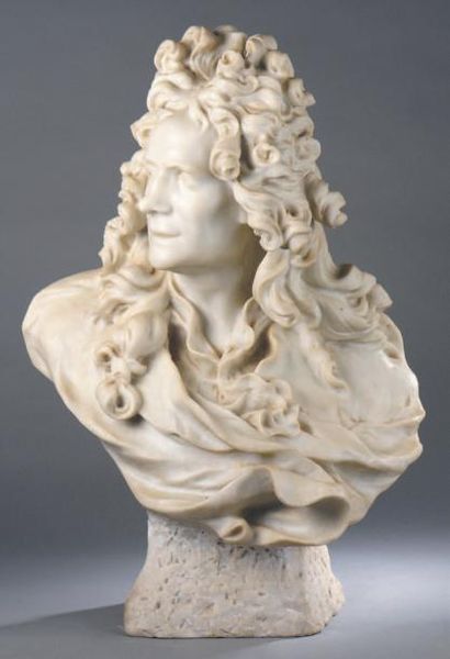 Ecole Française vers 1900 «Portrait d'homme en buste»
Sculpture en marbre blanc.
Haut.:...