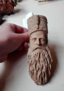 null Grande pipe Jacob en terre cuite tête d'homme barbu