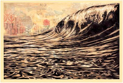 Shepard FAIREY (né en 1970) 
Dark wave
Sérigraphie signée et datée 2017.
61 x 91...