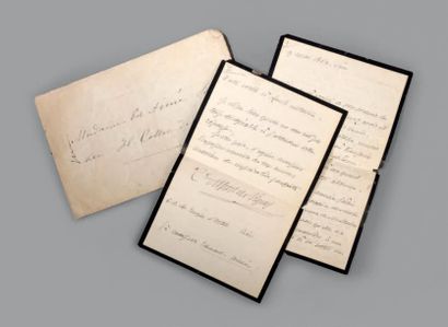 Alfred de VIGNY Une lettre autographe signée, 3 pages, datée 9 mai 1863.