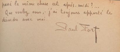 Paul FORT Manuscrit autographe signé. Le théâtre d'art et les temps héroique du symbolisme...
