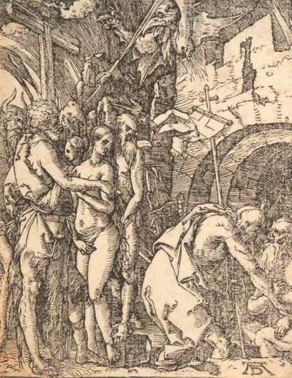 Albrecht DÜRER (1471-1528) d'apres 
Le christ aux limbes
Bois d'après la gravure...