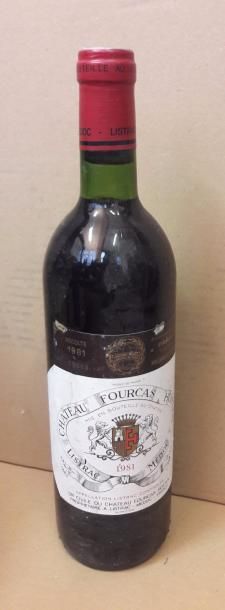 null 1 Bouteille de Fourcas, 1981.
Étiquette légèrement tachée.