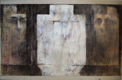 Raphaëlle PIA (née en 1942) Triptyque d'après Isenheim, 1988
Acrylique sur toile.
112...