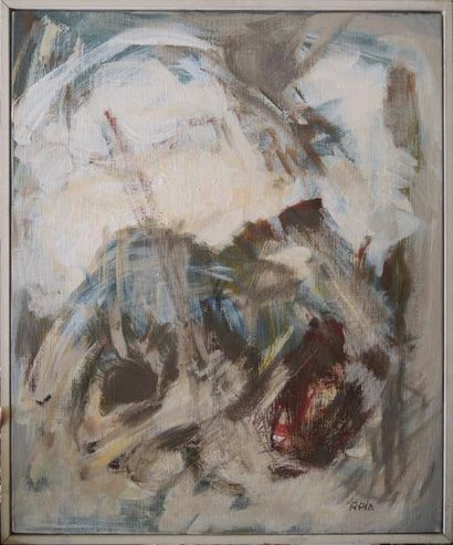 Raphaëlle PIA (née en 1942) Signal, 1990
Acrylique sur toile.
46 x 38 cm