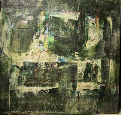 Raphaëlle PIA (née en 1942) Profusion verte, 1994
Acrylique sur toile.
130 x 130...