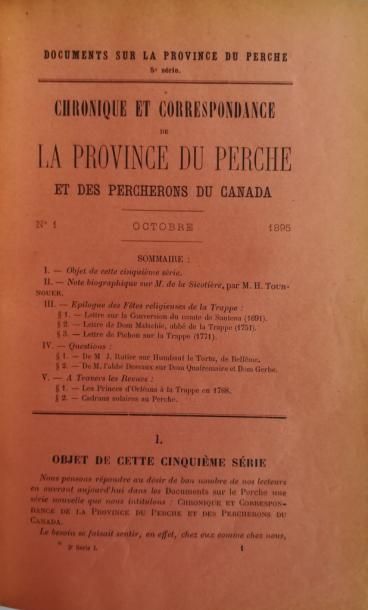null CHRONIQUE et correspondance de la province du Perche et des percherons du Canada....