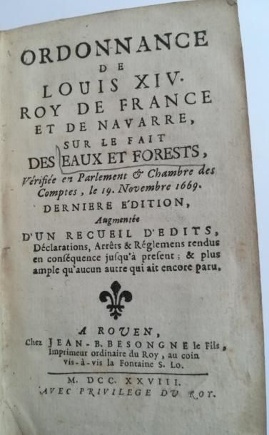 null ORDONNANCE de Louis XIV, roy de France et de Navarre, sur le fait des eaux et...