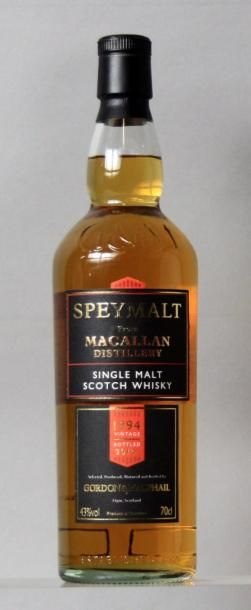 null Une bouteille WHISKY SPEYMALT MACALLAN DISTILLERY « single malt « 1994 – GORDON...
