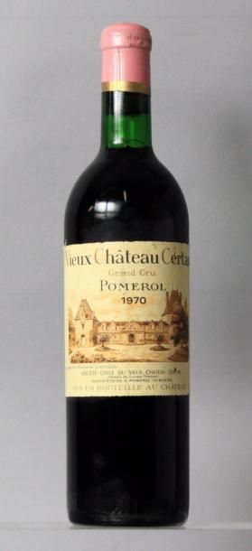 null Une bouteille VIEUX CHÂTEAU CERTAN – Pomerol 1970 Etiquette légèrement tach...