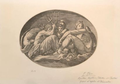 Giorgio GHISI (1520-1582) 
Apollon, Neptune, Pluton et Athena Composition d'après...