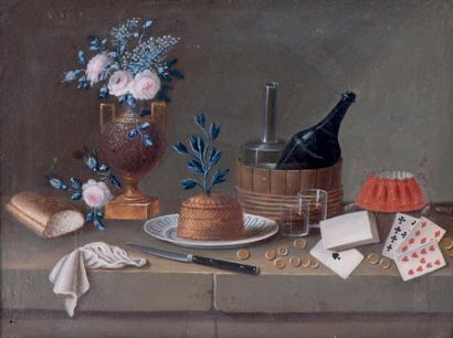 Johann Rudolf FEYERABEND dit LELONG (Bâle, 1779-1814) 
Quatre natures mortes sur...