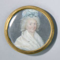 null MINIATURE ronde «portrait de dame au châle blanc».
Vers 1800.
Diam.: 5 cm