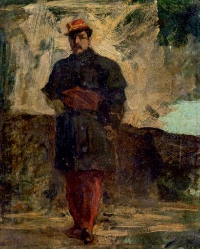 Attribué à Isidore PILS (1813-1875) 
Portrait d'un officier du Second Empire
Huile...