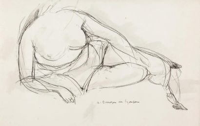 André DUNOYER DE SEGONZAC (1884-1974) 
Femme dénudée
Encre.
Signée en bas à droite.
30...