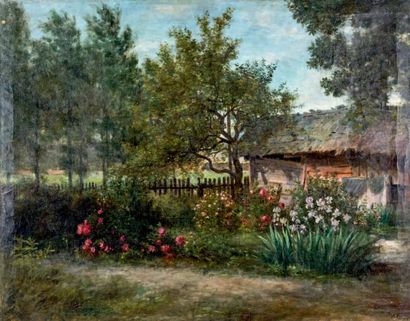 Michael RUPPE (1863-1951) 
Le jardin
Huile sur toile signée en bas à droite
70 x...
