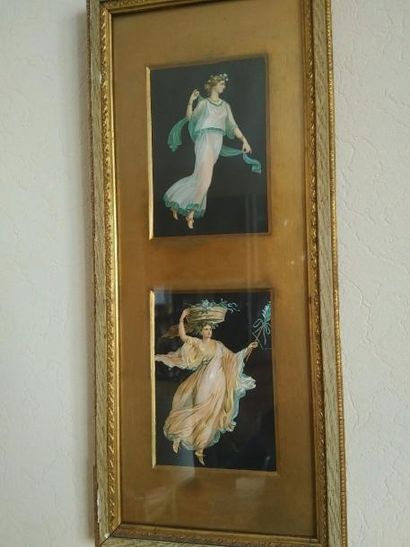 École Française du XIXe siècle 
Femme dansant dans le goût antique.
Quatre petites...