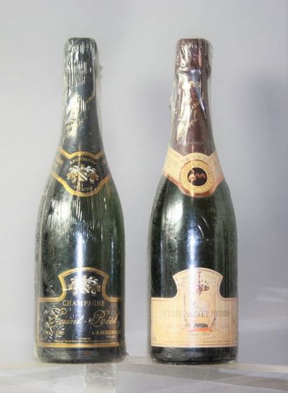 null 2 bouteilles CHAMPAGNE St. REOL brut Grand cru AMBONNAY 1 bouteille de 1985...